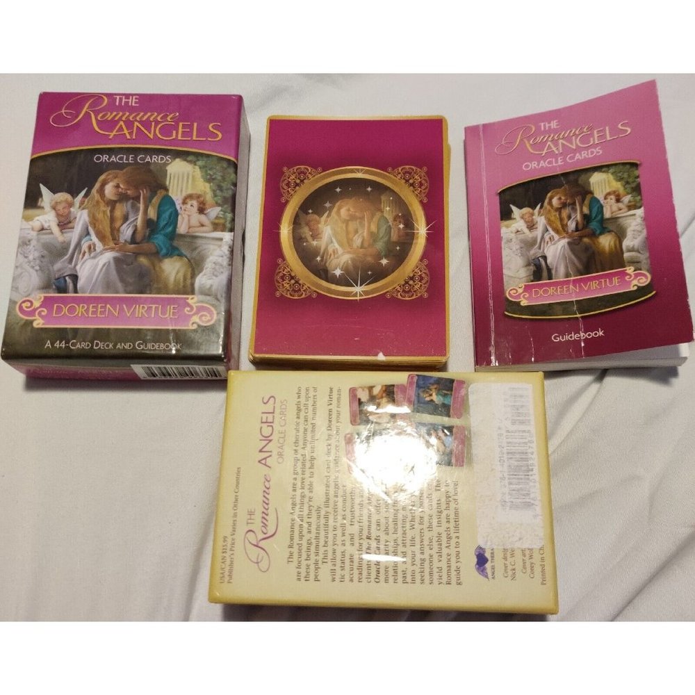 Vtg Romance Angels Oracle Cards Deck & Guidebook by Doreen Virtue OOP Original